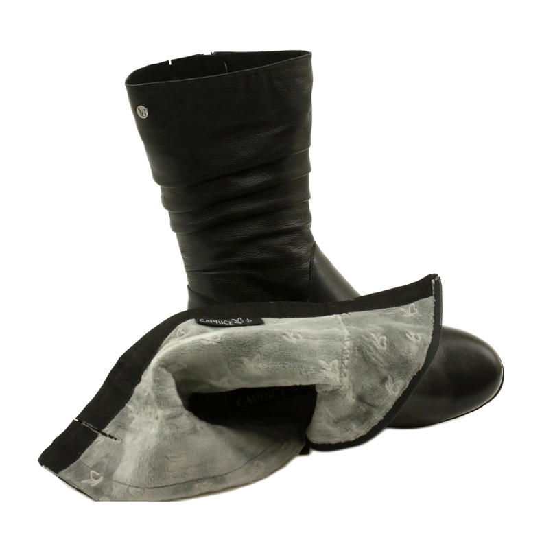 Krótkie kozaki na koturnie Caprice Walking On Air 25417-41 022 czarne 5