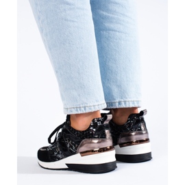 Goodin Skórzane Sneakersy Snake Print czarne 2