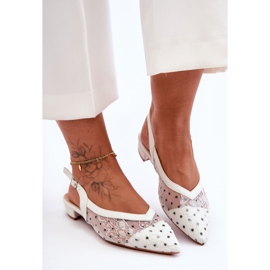 PG1 Damskie Baleriny W Kropki Białe Adore 2