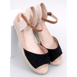 Sandałki espadryle na koturnie Eakes Black czarne 1