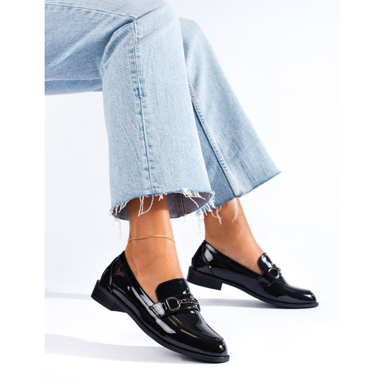 SHELOVET Eleganckie Mokasyny czarne 1