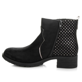 Ideal Shoes Zamszowe botki czarne szare 1