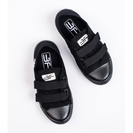 SHELOVET Czarne trampki dziecięce na rzepy 3F 1