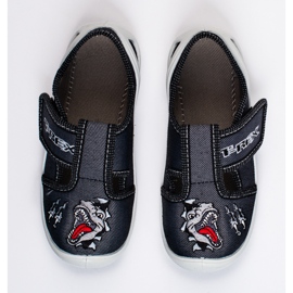 SHELOVET Kapcie na rzep dla chłopca 3F dinozaur czarne 1