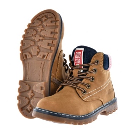 Trapery botki chłopięce ocieplane camel Big Star KK374130 żółte 2