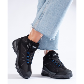 Sportowe buty trekkingowe damskie z wysoką cholewką DK czarne 2