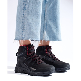Wygodne buty trekkingowe damskie z wysoką cholewką DK czarne 1
