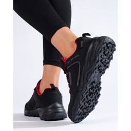 Buty trekkingowe damskie DK waterproof czarno czerwone czarne 2