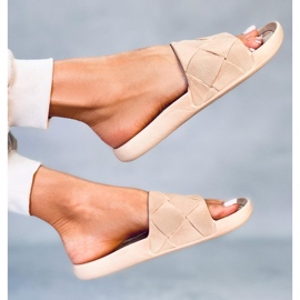 Klapki gumowe Lottner Khaki beżowy 1