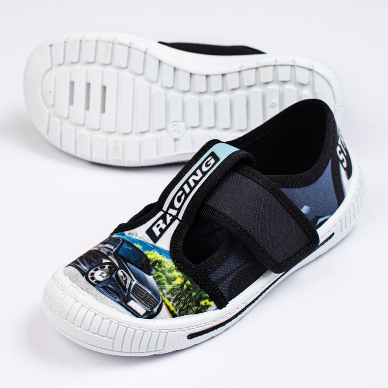 SHELOVET Pantofle dziecięce z autem 3F czarne 1