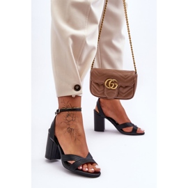 PS1 Klasyczne Sandałki Na Słupku Czarne Zipola 1