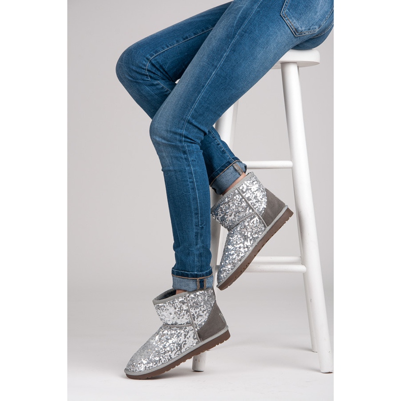 Torna Błyszczące mukluki szare 1