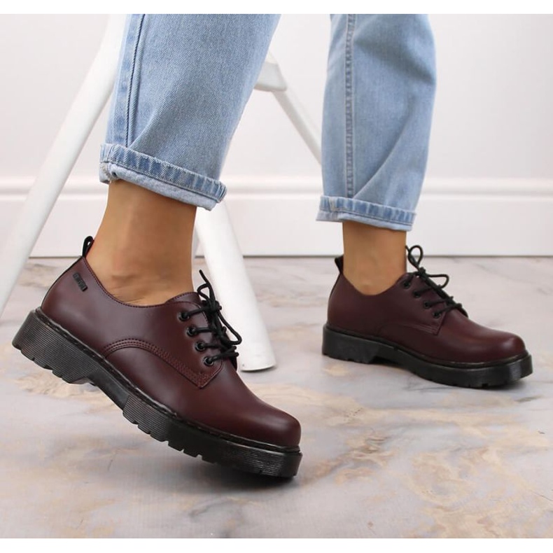 Półbuty Big Star W INT1569B burgund czerwone 2