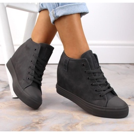 Trampki na koturnie ocieplane Big Star W INT1899C szare 1