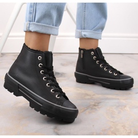 Trampki ocieplane na platformie Big Star W INT1903C czarne 2