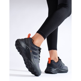 Szare buty trekkingowe damskie DK Softshell czarne 2