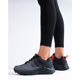 Szare buty trekkingowe damskie DK Softshell czarne 1