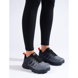 Szare buty trekkingowe damskie DK Softshell czarne 3