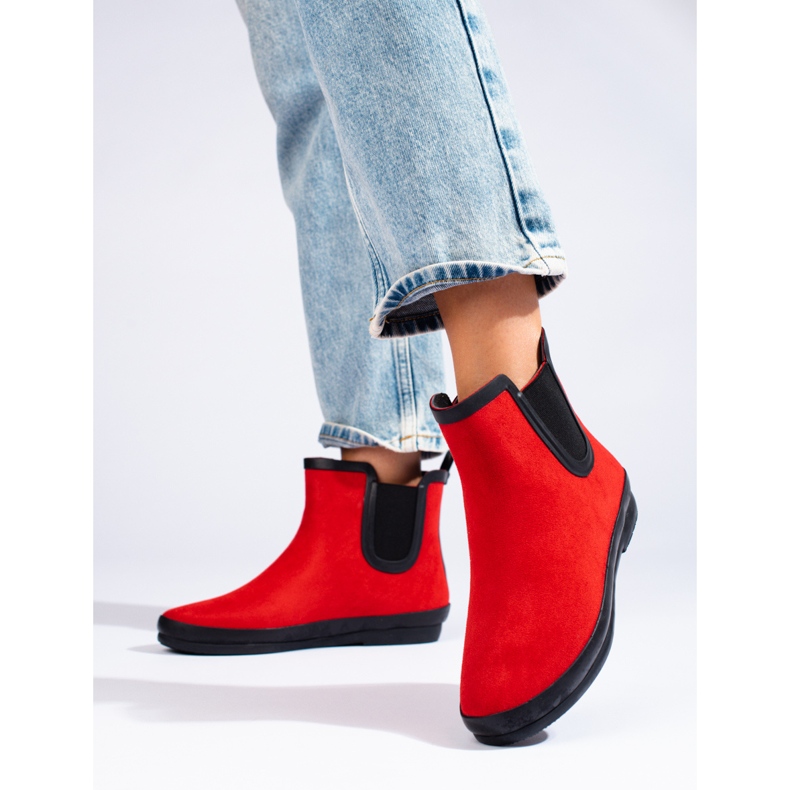 W. Potocki Zamszowe kalosze ocieplane czerwone Potocki 1