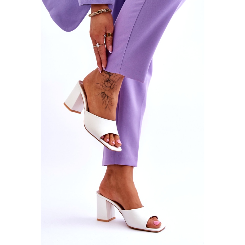 Damskie Klasyczne Klapki Białe Loara 4