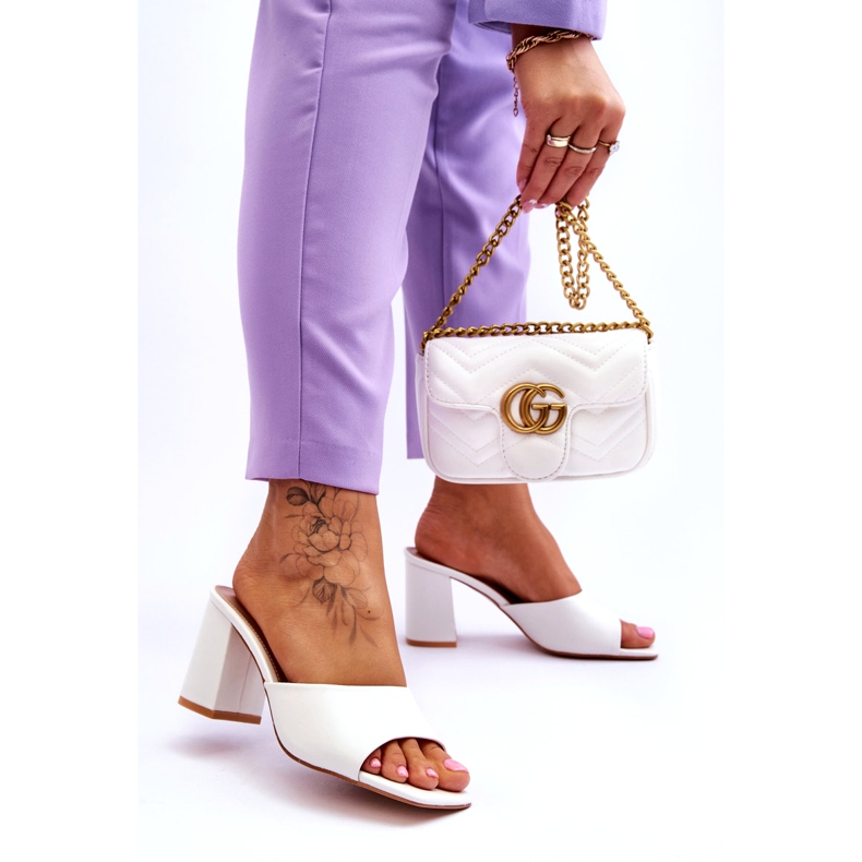 Damskie Klasyczne Klapki Białe Loara 3