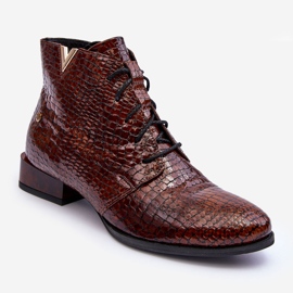Damskie Skórzane Botki Maciejka 5743C-02 Brązowe 1