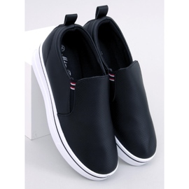 Trampki slip-on na koturnie Jenkins Black czarne 1