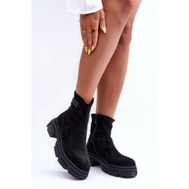 Zamszowe Klasyczne Ocieplane Botki Czarne Vergilia 2
