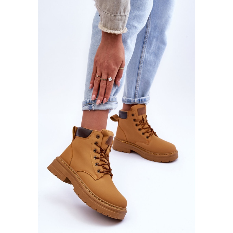 Damskie Trapery Botki Ocieplane Brązowe Corbin 2