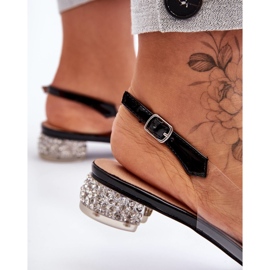 Sandałki Transparentne z Ozdobami Czarne S.Barski MR1037-05 2