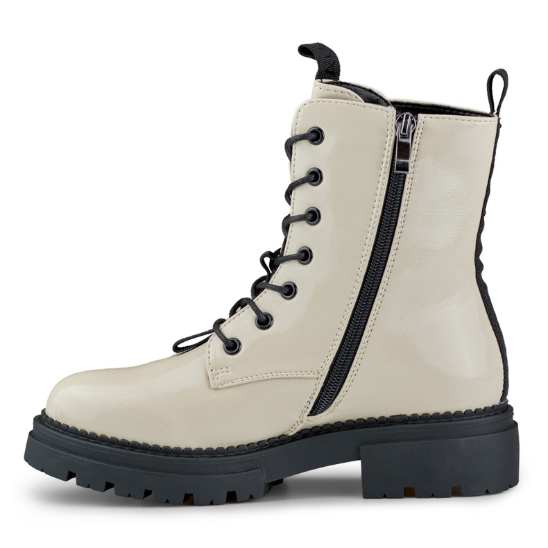 Lakierowane beżowe workery damskie Carole beżowy 1