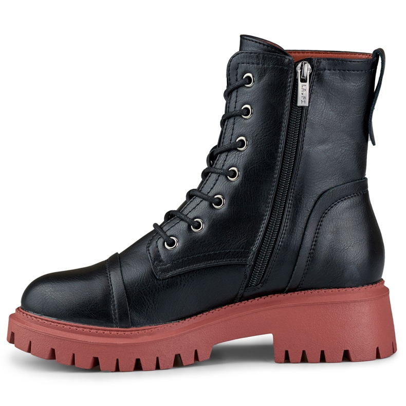 Wiązane workery damskie Brigitte czarne 1