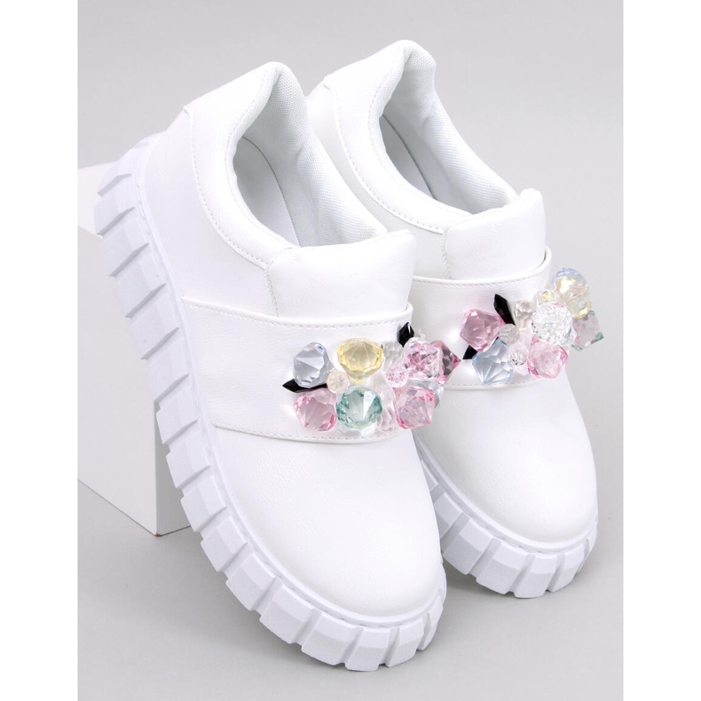 Półbuty na platformie Worth White białe 1