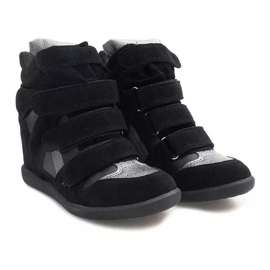 Sneakersy Na Koturnie R9686 Czarny czarne 2