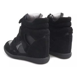 Sneakersy Na Koturnie R9686 Czarny czarne 3