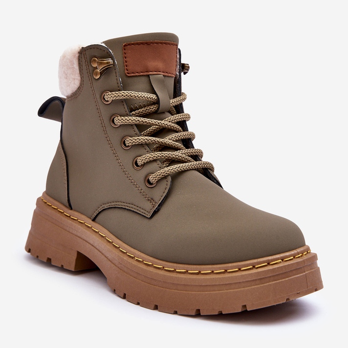 Trapery Damskie Z Kożuchem Zielone Jette 1