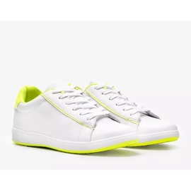 Białe tenisówki damskie Neon Yellow Carol 2