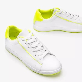 Białe tenisówki damskie Neon Yellow Carol 3