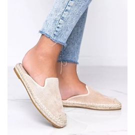 Beżowe klapki z zabudowanym przodem Kinshasa beżowy 2