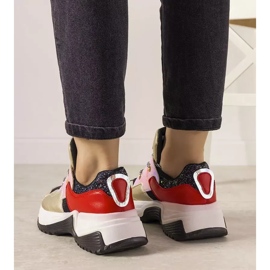 Złote sneakersy na wysokiej podeszwie Spring czarne 2