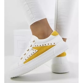 Biało żółte sneakersy Udinesi białe 2