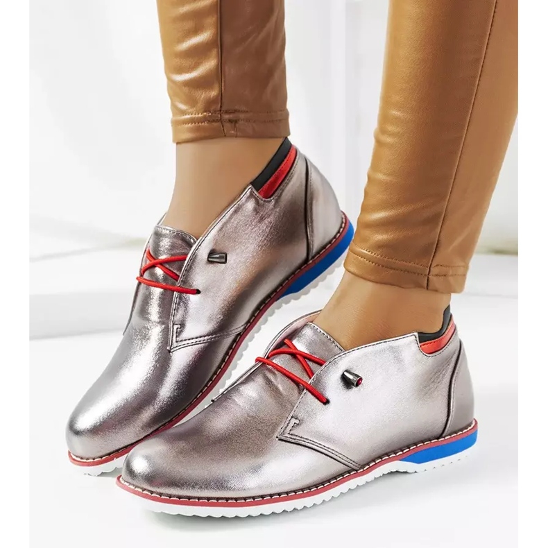 Srebrne półbuty damskie Reyes srebrny 1