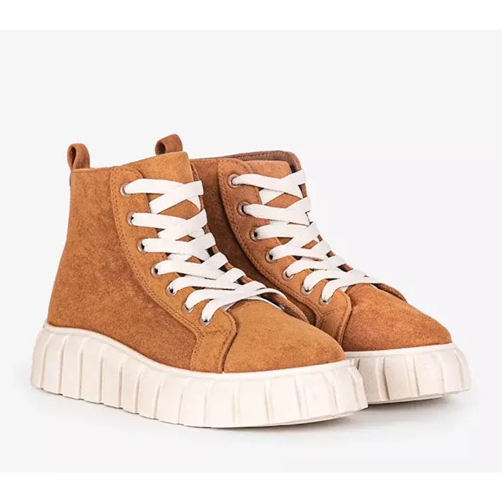 Brązowe trampki na platformie Christal 2