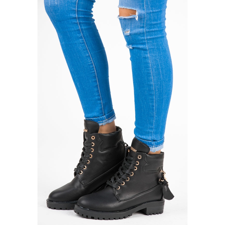 Vices New Collection Stylowe Traperki czarne 1