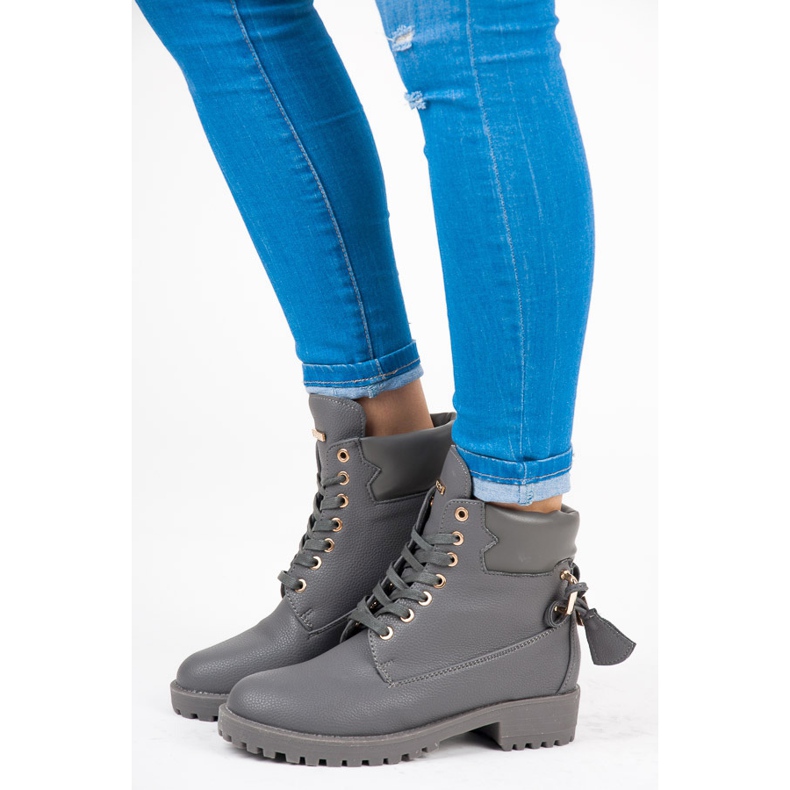 Vices New Collection Stylowe Traperki szare 1