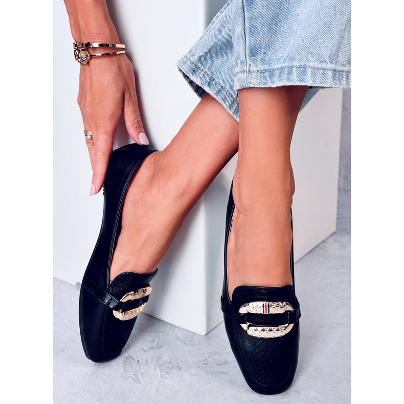 Mokasyny damskie Saimon Black czarne 1