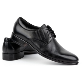 Kampol Buty męskie wizytowe skórzane 324KAM czarne 5