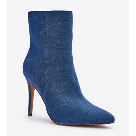 FB2 Jeansowe Botki Na Szpilce Niebieskie Eberpia 1