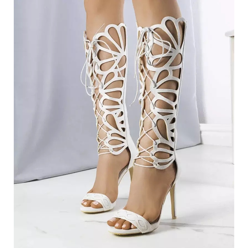 PA1 Szare sandały z ozdobną cholewką Julio 1