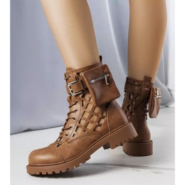 BM Brązowe ażurowe botki Cecelia 1